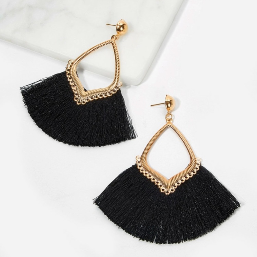 Fan Tassel Drop Earrings